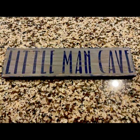 Grey and Navy “Little Man Cave” Sign - Picture 1 of 2